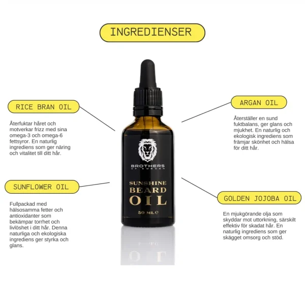 Brothers of Sweden Sunshine Beard Oil 50ml citrus - Image 2